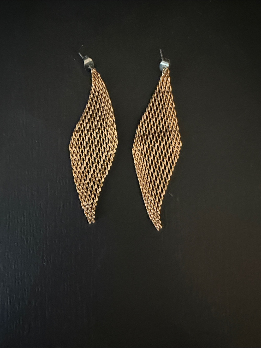 Gold Mesh Drop Earrings - Women Jewelry